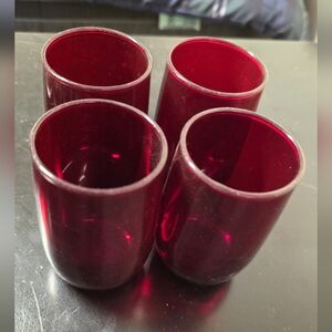 Set of Four Red Glass Tumblers
